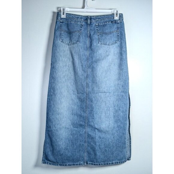Squeeze Stephen Hardy Denim Maxi Skirt Size 11 Juniors 90s Y2K Grunge Vintage - Picture 2 of 14